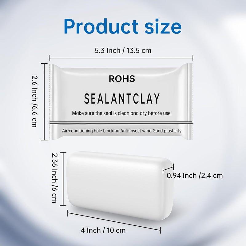 FYOUNG 6 Pcs White Seal Putty,Waterproof Duct Seal Repair Sealing Clay & Moldable Silicone Putty,Ideal for Sealing Drain Connections, Wall Holes, and Air Conditioning Openings, Reliable and Efficient. - Image 2